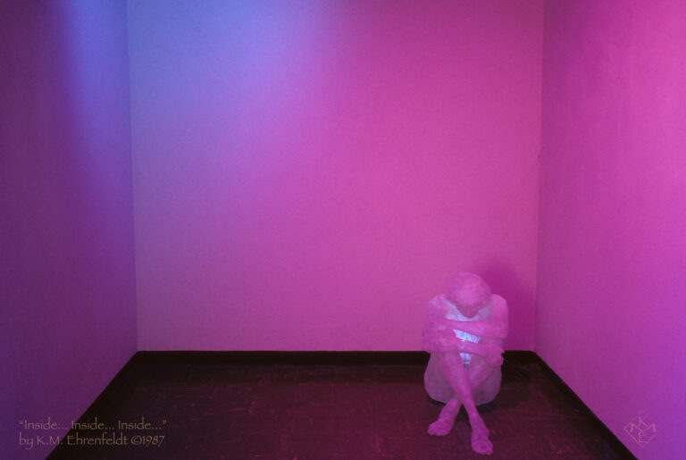 Photographic view of installation, "Inside... Inside... Inside... Inside..." by KM Ehrenfeldt, 1987