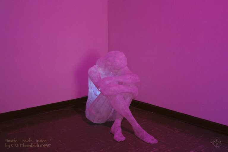 Photographic view of installation, "Inside... Inside... Inside... Inside..." by KM Ehrenfeldt, 1987