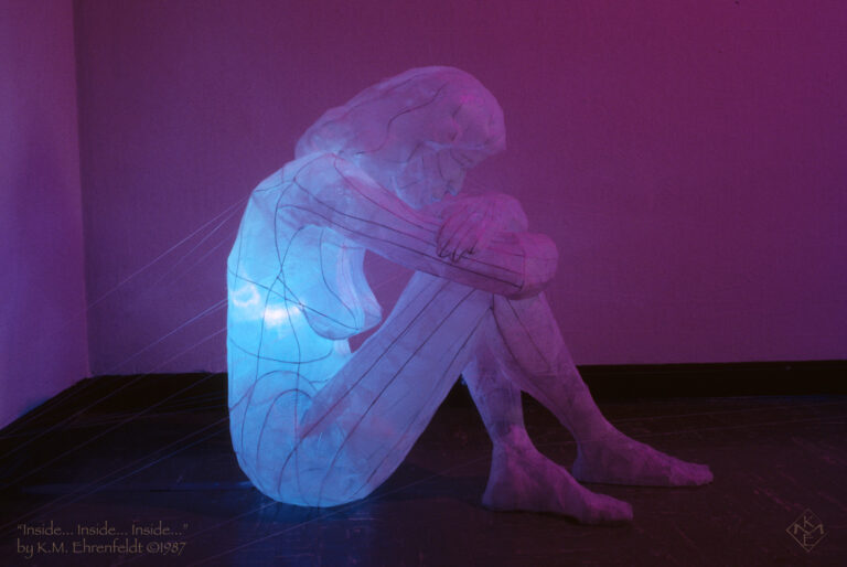 Photographic view of installation, "Inside... Inside... Inside... Inside..." by KM Ehrenfeldt, 1987