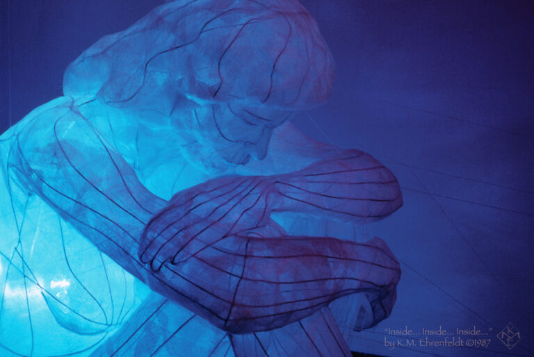 Photographic view of installation, "Inside... Inside... Inside... Inside..." by KM Ehrenfeldt, 1987