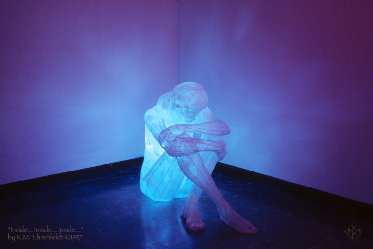 Photographic view of installation, "Inside... Inside... Inside... Inside..." by KM Ehrenfeldt, 1987